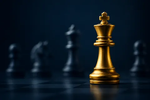 A gold chess king representing deliberate advanced study.
